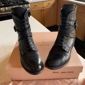 prada lace up combat boots